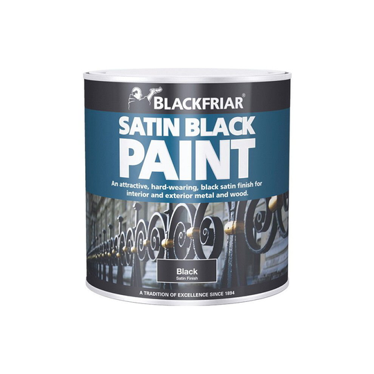 Blackfriar Wood And Metal Satin Black Paint Interior Exterior 1L