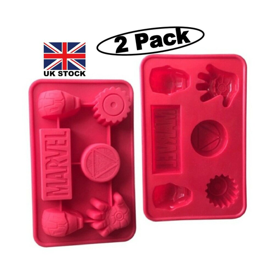 (2 Pack) Marvel Iron Man Character Silicone Shape Chocolate Wax 12 Mould Red13.98