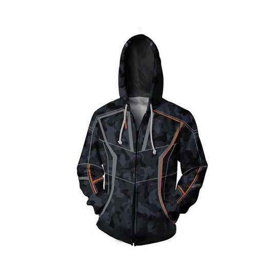 (Black, 2XL) Man Tony Stark Cosplay Hooded Coat Jacket Avengers Infinity War Iron Clothes Sweatshirt