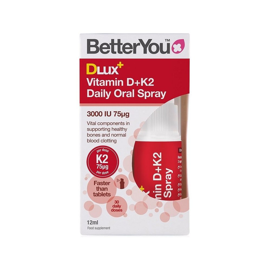 BetterYou DLux+ Vitamin D+K2 Daily Oral Spray - 12 ml.
