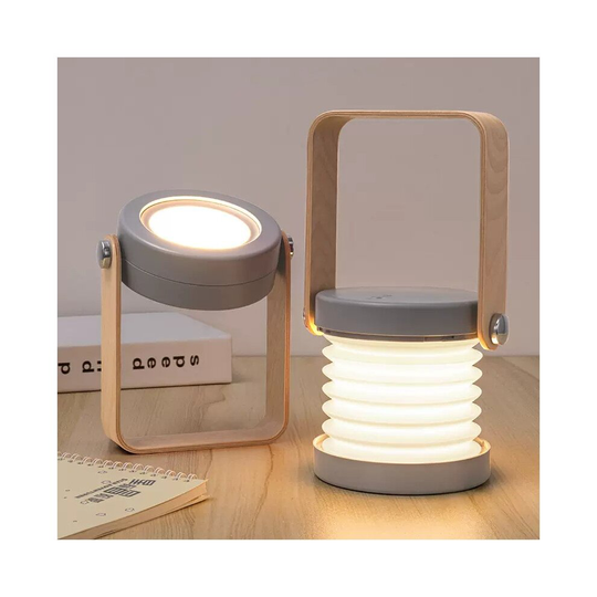 (Grey) Foldable LED Lantern Night Light Table Lamp