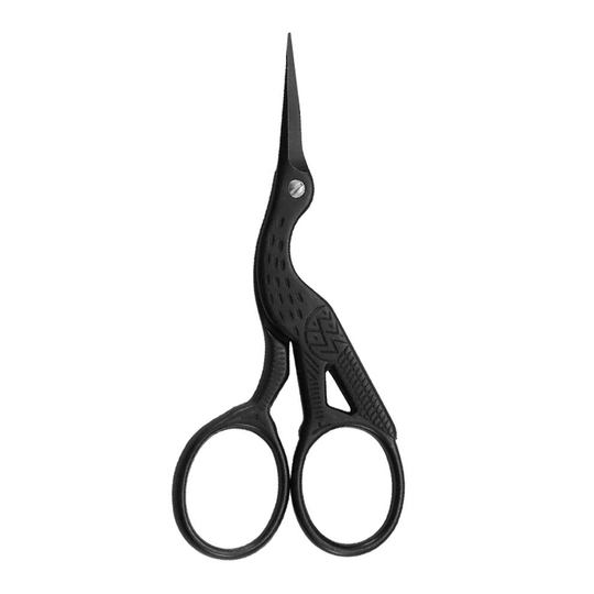 (Black - 4") EXJ - STORK Scissors - Eyebrow & EMBROIDERY CRAFT & SEWING Cross-Stitch Scissors
