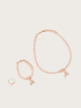 Monsoon Girls 3 Pack Una Unicorn Encased Jewellery Set - Pink