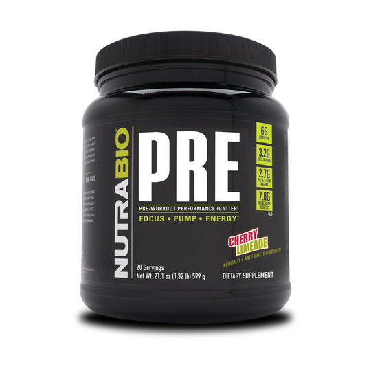 NutraBio PRE Workout 20 Servings Cherry Limeade