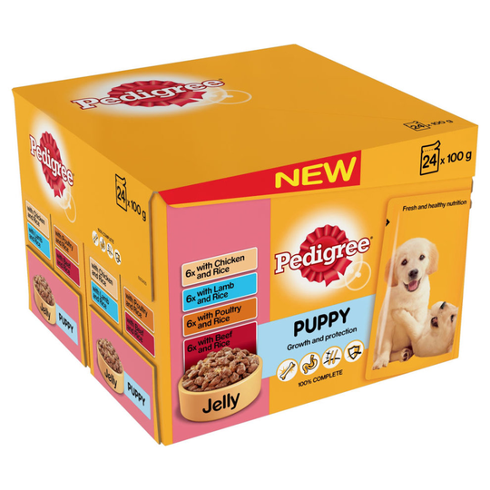 Pedigree Pouch Jelly Puppy 24x100g (Pack of 2)