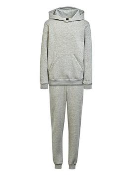 Boys, adidas Sportswear Junior ALL SZN Fleece Hooded Tracksuit - Grey, Grey, Size 7-8 Years