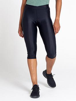 Dare 2b Ladies Worldly Gel Cycling Capri - Black, Black, Size 8, Women