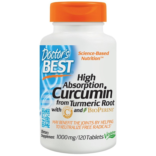 Doctor's Best High Absorption Curcumin From Turmeric Root with C3 Complex & BioPerine, 1000mg - 120tabs