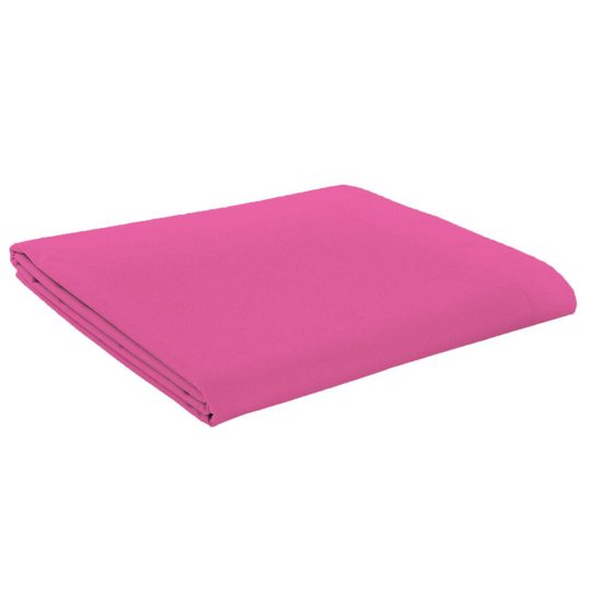 (Single, Fuscia) Luxury Flat Sheets Bed Sheets PolyCotton Percale