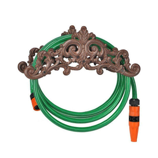 GEEZY Cast Iron Antique Design Wall Mounted Garden Hose Holder Stand Storage Ornament