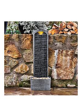 Teamson Home Water Fountain Indoor Conservatory Garden Slate With Lights