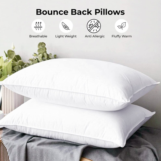 (Filled Pillow Pair) Dream Sleep Premier Hotel Quality Pillows Anti Allergy Jumbo Super Bounce Back Pillows Ultra Loft Luxury Extra Filled Pillow- 2 P