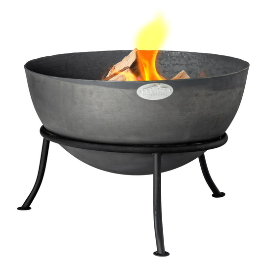 Garden Fire Pit, Cast Iron Brazier Style Flame Basket, 60cm