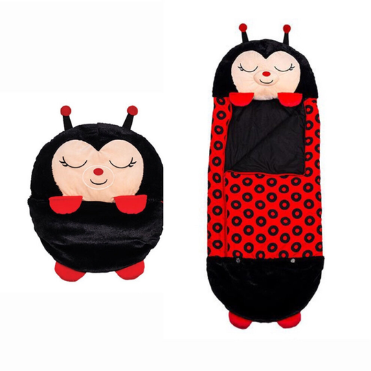 (Black, 180*170) Happy Nappers Kids Cartoon Sleepsacks Plush Doll Pillow Animal Sleep Sack