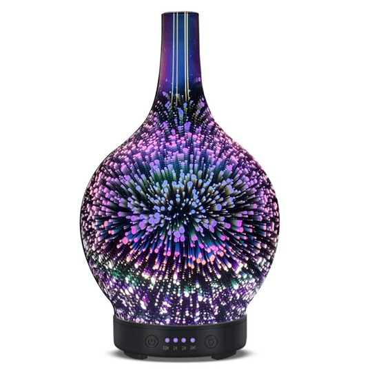 Glass Aromatherapy Ultrasonic Cool Mist Aroma Essential Oil Diffuser, Whisper Quiet Humidifier, Waterless Auto Shut-Off and 7-Color Changed LED for Ho
