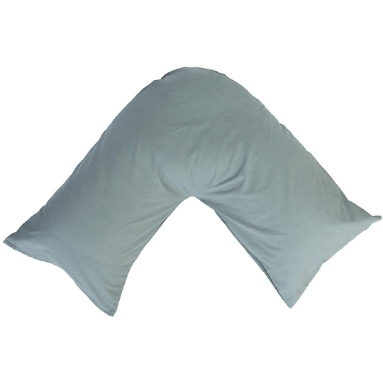 (Silver) Back & Neck Support Polycotton V Shaped Orthopedic/Pregnancy/Nursing Pillowcase