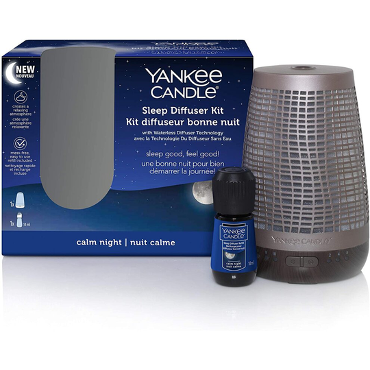 Yankee Candle Sleep Diffuser Starter Kit | Bronze | Calm Night Electric Fragrance Diffuser Refill | Up to 30 Nights of Fragrance | UK Plug