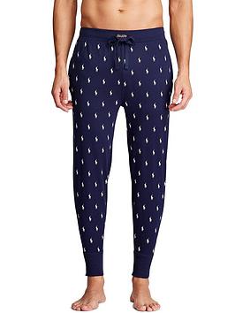 Polo Ralph Lauren All Over Pony Print Logo Lounge Pants, Cruise Navy, Size S, Men