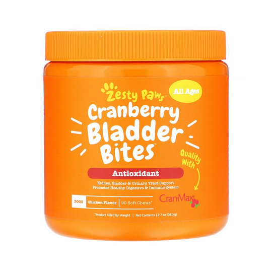 Zesty Paws, 90 Cranberry Bladder Bites for Dogs, Antioxidant, Chicken