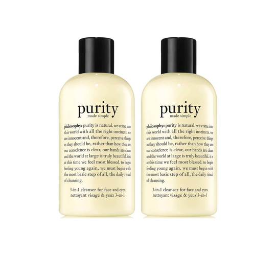 Philosophy Cleanse and Go Travel Duo 3 in 1 Cleanser 2 x 240ml (equiv 480ml)