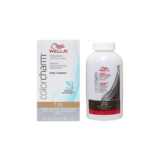 (T35+Developer (vol.20)) Wella Colour Charm Liquid Colour Toner 42ml