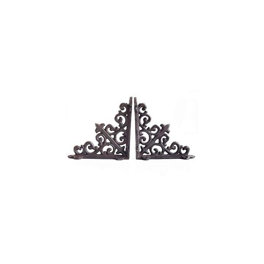 Pair of Small Victorian Cast Iron Wall Shelf Brackets Supports