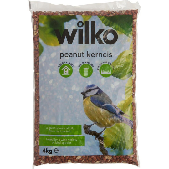 (4 kg) wilko Wild Bird Peanut Kernels, High Energy Superfood for Wild Birds