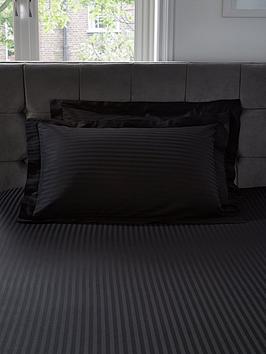 Very Home Luxury 300Tc Soft Touch Sateen Stripe Oxford Pillowcases (Pr) - Black