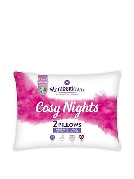 Slumberdown Cosy Nights Medium Pillow - 2 Pack - White