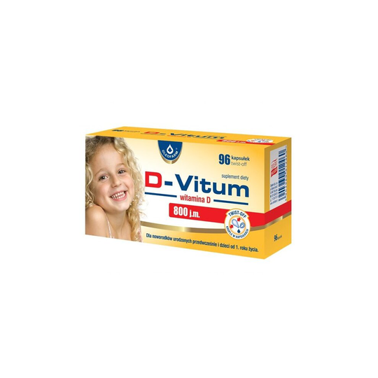D-Vitum 800 IU, vitamin D for premature babies and from 1 year, 96 twist-off capsules