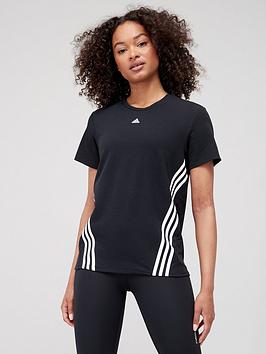 adidas Performance Trainicons 3-stripes T-shirt - Black/White, Black/White, Size Xl, Women