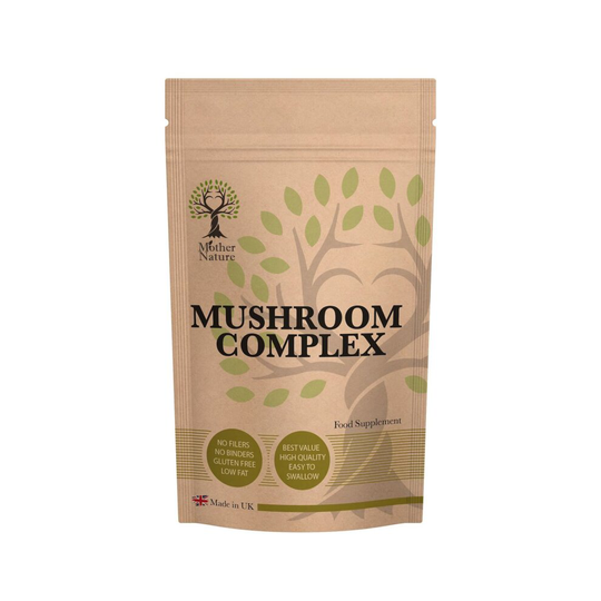 (30 Capsules) Mushroom Complex Supplement 12600mg Vegan Capsules Combination of 6 Mushrooms Genuine 100% Natural
