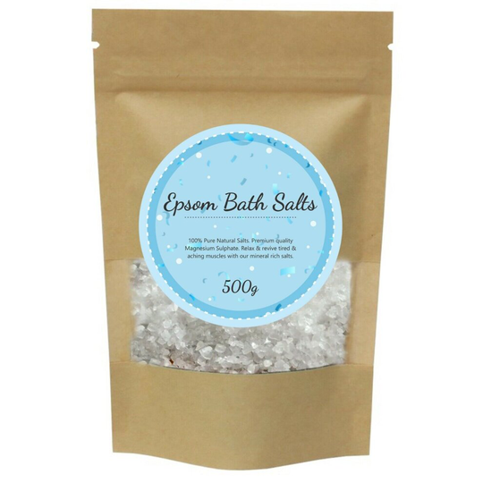 (Natural - No Scent, 100g) Epsom Salt Bath Salts Natural Magnesium Sulphate