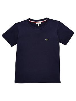 Lacoste Classic Boys Short Sleeve T-Shirt - Navy Blue, Navy Blue, Size 4 Years