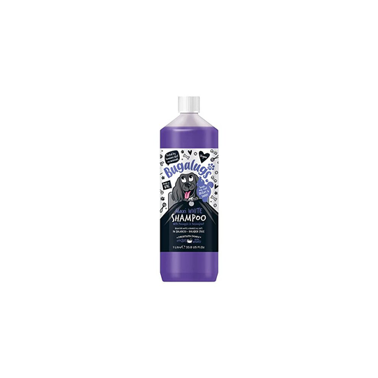BUGALUGS Dog Shampoo ? Whitening & Brightening Coat Enhancer for all coat colours, best vegan puppy dog grooming shampoo & conditioner with a