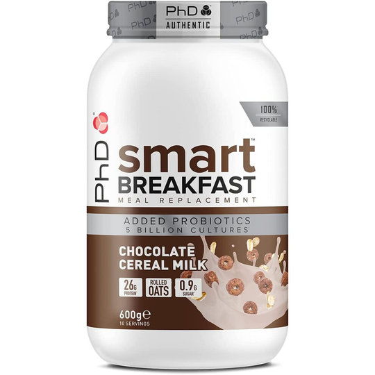 PhD Nutrition Smart Breakfast Meal Replacement Protein Shake Chocolate Cereal Milk, 600 g