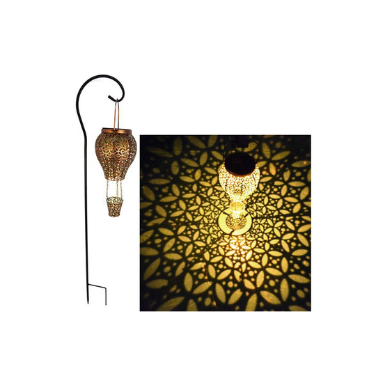 (Gold Light) Leaper Outdoor Garden Solar Light Hot Air Balloon Shape