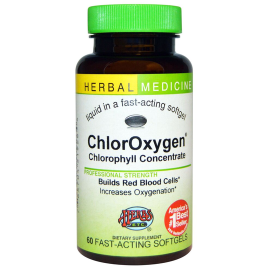 Herbs Etc. ChlorOxygen,Chlorophyll Concentrate,60 Fast-Acting Softgels