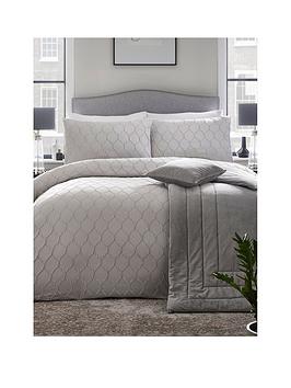 Appletree Boutique Jeneva Duvet Cover Set - Silver