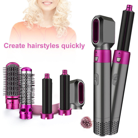 5 in 1 Professional Air Wrap Hair Styler Curler Straightner Hot Air Brush UK