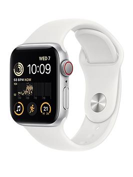 Apple Watch Se (Gps + Cellular, 2022) 40Mm Silver Aluminium Case With White Sport Band