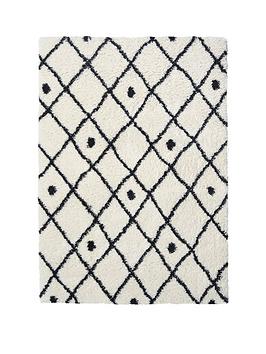 Very Home Snug Diamonds Rug - White