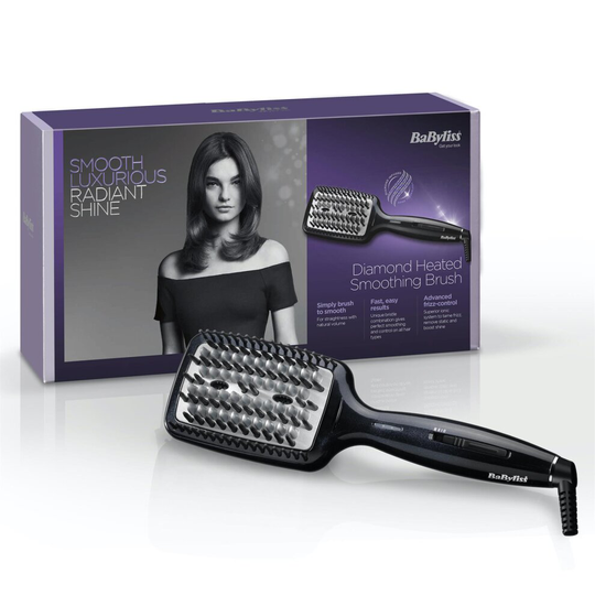 BaByliss 2440BDU Diamond Heated Smoothing & Straightening Brush With 3 Settings