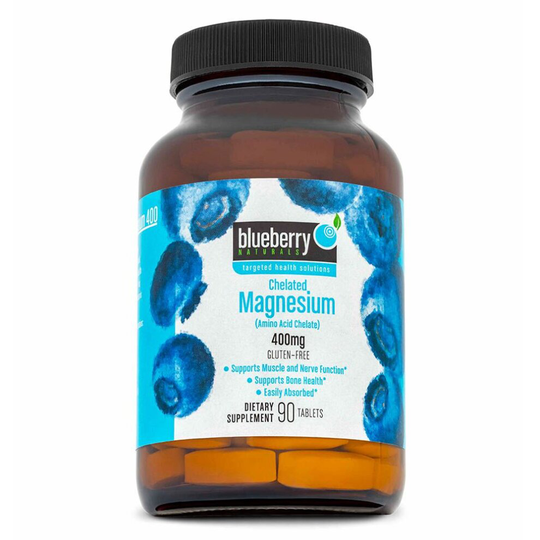 Blueberry Naturals Chelated Magnesium 400 mg Tablets 90's B0258