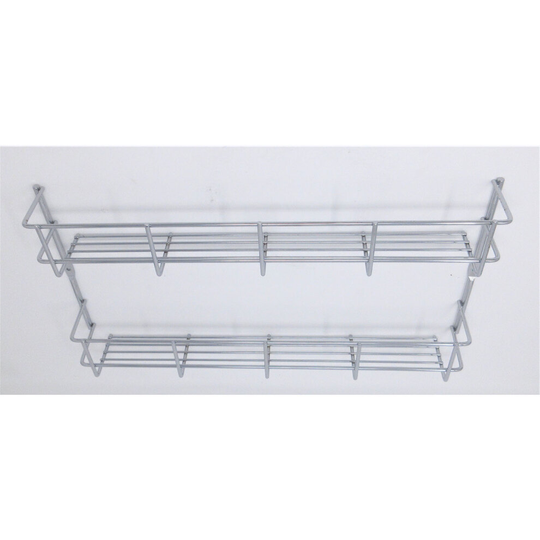 (2 Tier) Spice Rack Wall Mounted Chrome Plated with Fixings