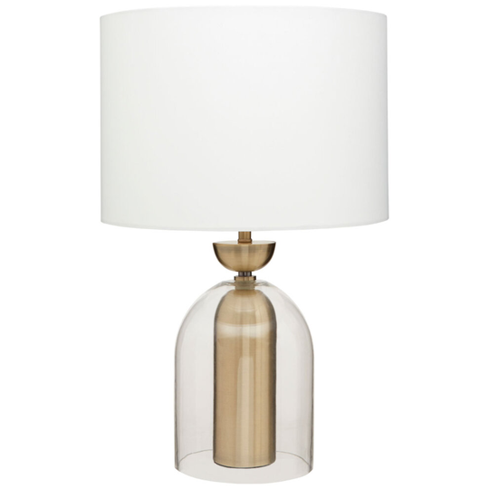 Premier Housewares Glass / Brass Finish Table Lamp