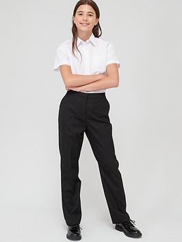 V By Very Girls 2 Pack Woven School Trouser Plus Size - Black