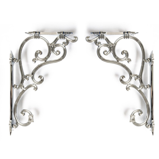 Ornate Chrome Traditional Antique Iron Cast Wall Shelf Toilet Cistern Brackets