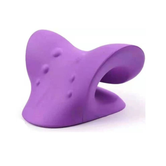 (Purple) Neck Stretcher Relaxer Cervical Chiropractic Traction Device Pillow for Pain Relief