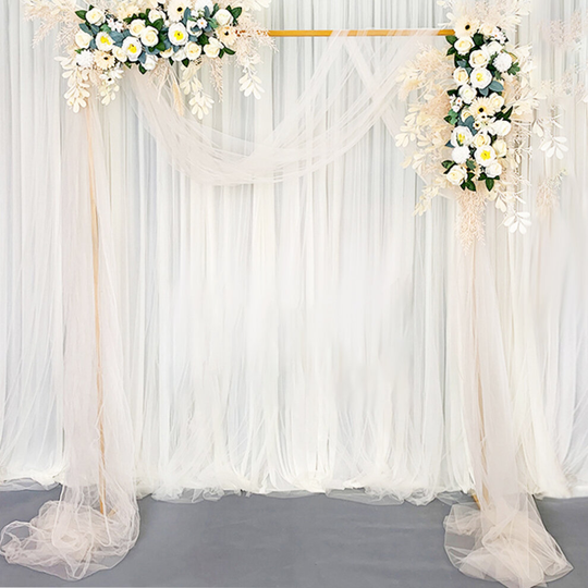 1.5M Wedding Backdrop Stand Gold Iron Arch Door Party Garden Flower Plants Rack Decor